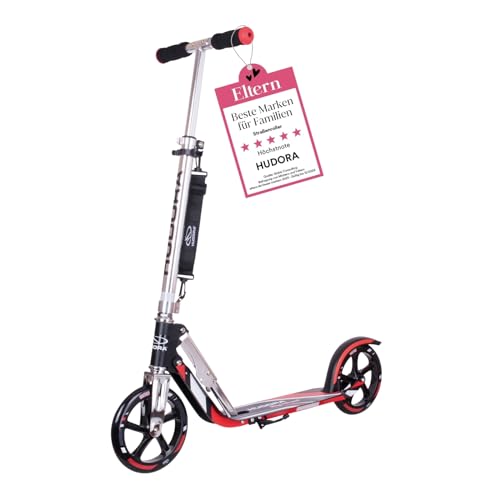 HUDORA BigWheel 205 Scooter - Stabiler Aluminium-Roller - Höhenjustierbarer & zusammenklappbarer Cityroller mit Ständer - Sportlicher Kinder- & Erwachsenenroller für bis zu 100kg von HUDORA