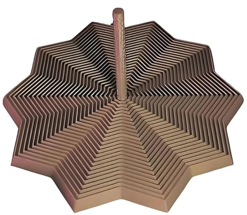 3D-Gedruckter Erweiterter Sensorischer Fidget-Stern, Erweiterbares Fraktales Fidget-Spielzeug, Sechseck Mit Griff, Buntes Wirbelndes Spiraldesign, Sternförmiger Fidget-Stern(Brown,S) von HUFENYU