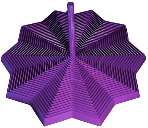 3D-Gedruckter Erweiterter Sensorischer Fidget-Stern, Erweiterbares Fraktales Fidget-Spielzeug, Sechseck Mit Griff, Buntes Wirbelndes Spiraldesign, Sternförmiger Fidget-Stern(Purple,L) von HUFENYU
