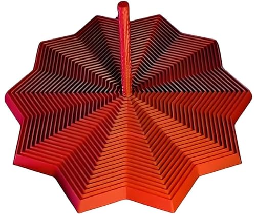 3D-Gedruckter Erweiterter Sensorischer Fidget-Stern, Erweiterbares Fraktales Fidget-Spielzeug, Sechseck Mit Griff, Buntes Wirbelndes Spiraldesign, Sternförmiger Fidget-Stern(Red,M) von HUFENYU