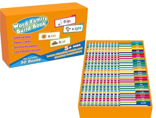 HUFENYU 30 Flipbooks for Lesen und Reimen, Wortfamilien-Karteikarten, ABC-Vokabel-Karteikarten, Phonics-Lernkarten for pädagogische Lesespiele, Aktivitätsbücher for Lesenlernen HUFENYU 30 Flipbooks for Lesen und Reimen, Wortfamilien-Karteikarten, ABC-Vokabel-Karteikarten, Phonics-Lernkarten for pädagogische Lesespiele, Aktivitätsbücher for Lesenlernen von HUFENYU