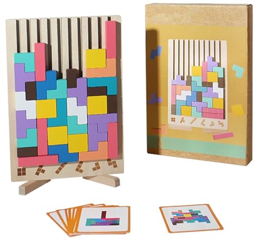 HUFENYU Holzstapelpuzzle-Spielzeug, Denkspiel, Stressabbau-Spielzeug for Erwachsene, Blockpuzzlebrett, umweltfreundliches Denkpuzzle aus Holz von HUFENYU