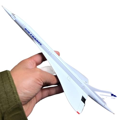 HUGGES 1:200 Überschallflugzeugmodell für Concorde, Legierung für Air France, Miniaturdekoration mit Ständer von HUGGES