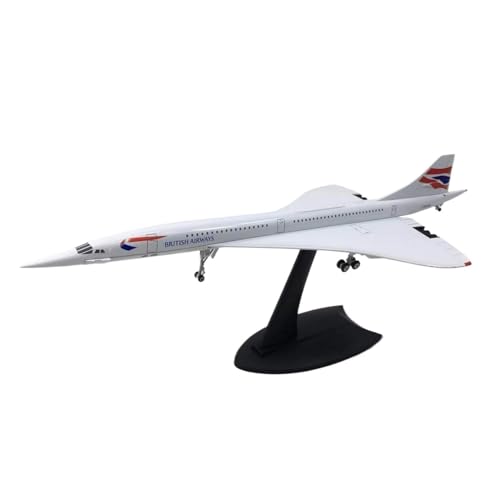 HUGGES 1:200 Überschallflugzeugmodell für Concorde, Legierung für British Airways, Sammlung von Ornamenten mit Halterung von HUGGES