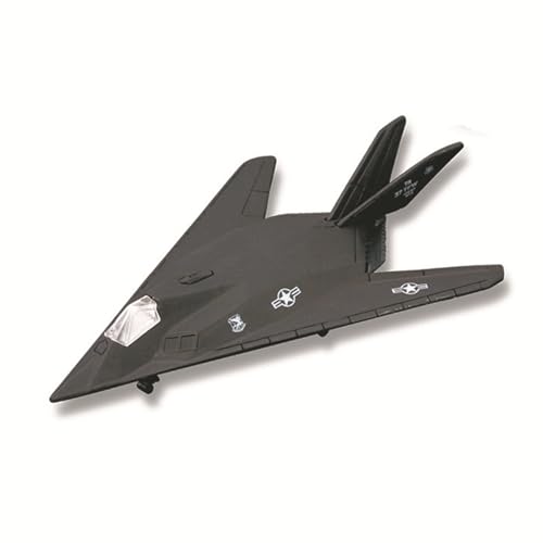 HUGGES 13 cm Flugzeugmodell für F-117 Nighthawk Stealth Fighter Modell, Kunststoff-Finish, Mini-Desktop-Dekoration, Schwarz von HUGGES