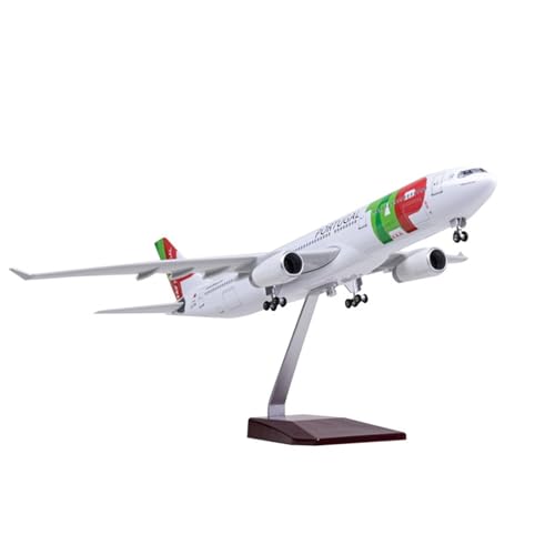 HUGGES 47 cm Modellflugzeug für Air Portugal, zusammengebautes Flugzeugmodell mit Rädern, Simulation für Airbus 330, Ornament-Geschenk von HUGGES