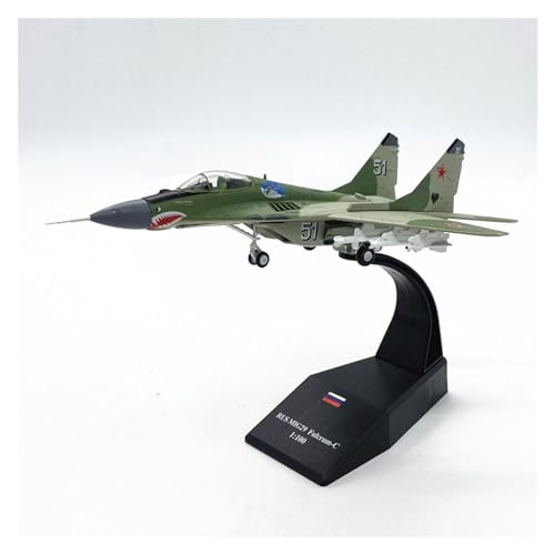 HUGGES Druckguss-Maßstab 1:100 Für Russisches Kampfflugzeug MIG29, Simulationslegierung, Fertiges Flugzeugmodell, Sammlerspielzeug Für Erwachsene, Geschenk von HUGGES