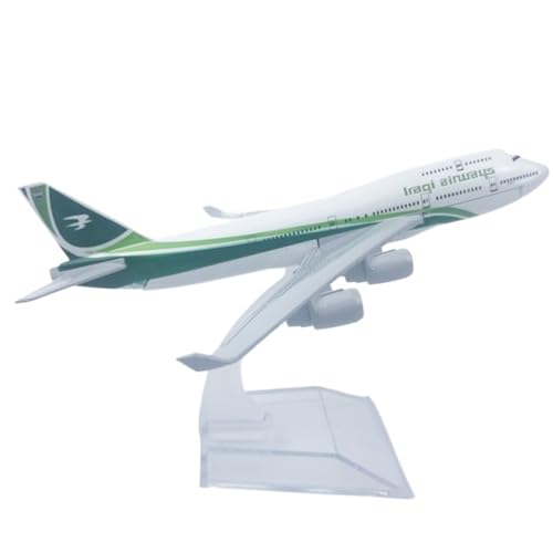 HUGGES Flugzeugmodell, 16 cm, Legierungssimulation, geeignet für Iraqi Airways, geeignet für Boeing 747, fertige Miniatur-Tischplatte, grün von HUGGES