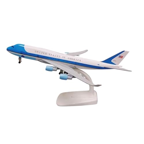 HUGGES Flugzeugmodell, 20 cm, Schreibtisch, Büro, Dekoration, Flugzeug, geeignet für Air Force One, geeignet für Boeing 747, Nachbildung von Miniaturflugzeugen aus Legierung von HUGGES