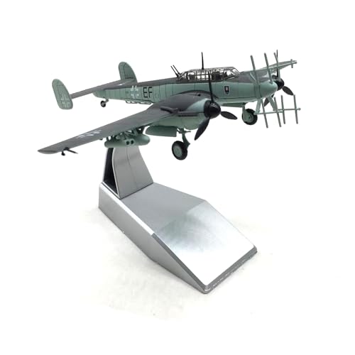 HUGGES Flugzeugmodell-Simulationslegierung 1/100 ist geeignet für Bf-110G-4 Nachtjäger, fertige Dekoration, 12 cm Miniatur-Desktop-Dekoration von HUGGES