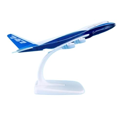 HUGGES Kopie des Flugzeugmodells, 16 cm Schreibtisch-Display für Boeing B747-400 Prototyp, dekoratives Miniatur-Flugzeugmodell aus Legierung. Das Verhältnis beträgt 1:440 von HUGGES