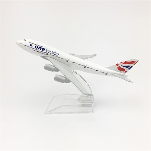 HUGGES Kopieren Sie Flugzeugmodelle, dekorative Miniatur-Legierungsornamente, 16 cm, für British Airways, für Boeing 747, Heimtextilien von HUGGES