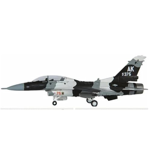 HUGGES Maßstab 1:200 für F16D Fighter, legiertes Flugzeugmodell, geeignet für Spielzeug-Display-Sammlung, 2,95 Zoll Schwarz-Weiß-Malerei von HUGGES