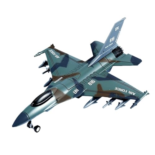 HUGGES Modellflugzeug 19CM für Su35 Camouflage Green Alloy Fighter Jet Sound & Light Boomerang Military Metal Model Display von HUGGES