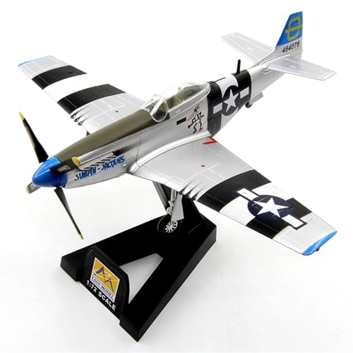 HUGGES Modellflugzeug Mini-Kunststofflegierung für den Land P-51D Mustang Fighter Fertig 13 cm Ornamente Flugzeugmodell 1/72 von HUGGES