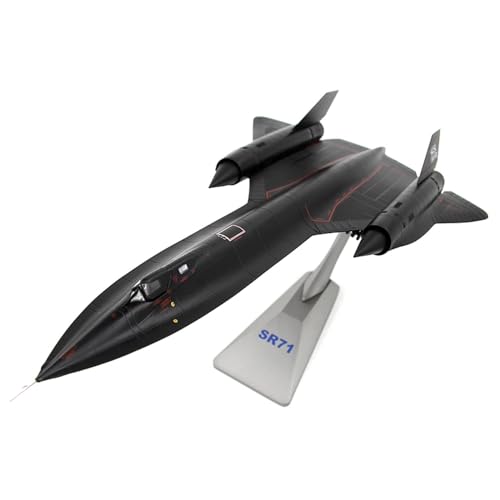 HUGGES Modellflugzeug für Aufklärungsflugzeug SR-71A Blackbird, 45 cm, Legierung, dekoratives fertiges Flugzeugmodell 1/72 von HUGGES