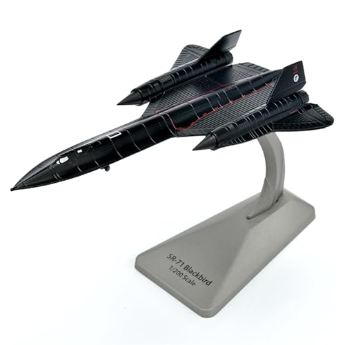 HUGGES Modellflugzeug für SR-71A Blackbird Aufklärungsflugzeug, 16 cm Legierung, dekoratives fertiges Flugzeugmodell 1/200 von HUGGES