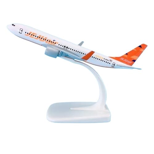 HUGGES Nachbildung eines Flugzeugmodells, 16 cm, dekorative Schreibtischverzierung für Boeing B737-800, für Jeju-Flugzeugmodell, Miniatur-Desktop-Legierung von HUGGES