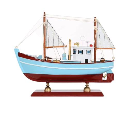 HUGGES Segelboot-Modell, 22 cm, kreative Dekoration für Zuhause, Büro, Kinderzimmer, Simulation, bemalt, kleines Fischerboot, geeignet für Männer und Frauen von HUGGES