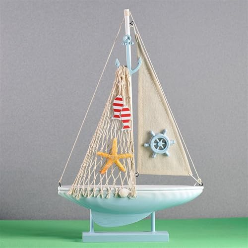 HUGGES Segelboot-Modell, Schreibtischdekoration, Zuhause, universelles Zubehör, Bootsmodell, kreatives amerikanisches Segelboot, Fischboot-Modell, 24 cm von HUGGES