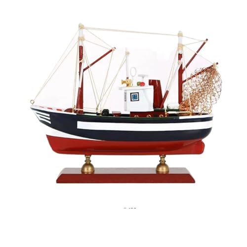 HUGGES Segelboot-Modell-Dekoration, 22 cm, kreative Heimbüro-Kinderzimmer-Dekoration, Männer und Frauen, bemaltes handgefertigtes Boot von HUGGES