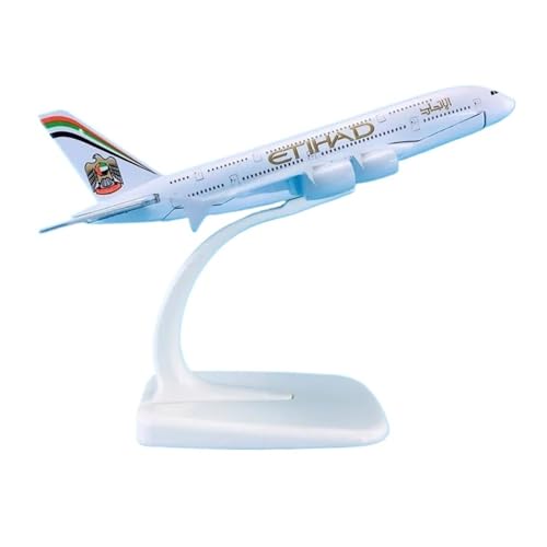 HUGGES Simulation Flugzeug Modell 14 cm Dekorative Schreibtisch Ornament Für Airbus A380 Für Etihad Flugzeug Modell Replik Legierung Maßstab 1:500 von HUGGES