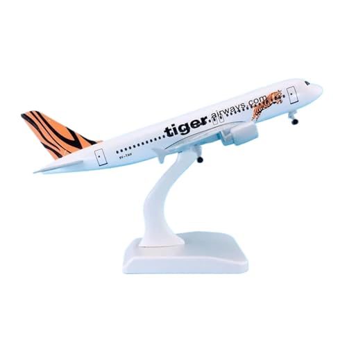 HUGGES Simulationsflugzeugmodell aus Legierung ABS 18,5 m für Singapore Tiger Airways für Airbus A320, dekorative Miniatur-Statikanzeige von HUGGES