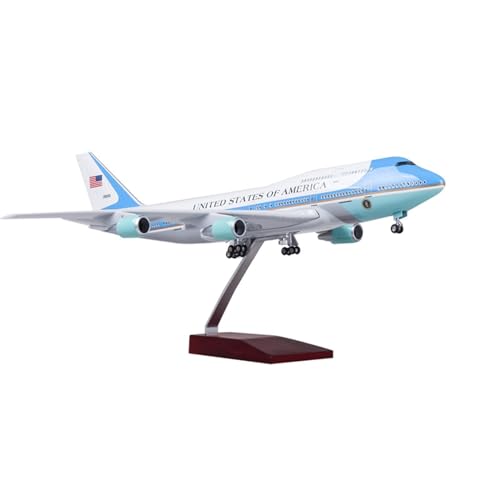 Simulation Flugzeugmodell Harz 47 cm Dekoration für Boeing 747 für Air Force One Replika brandneue Miniatur mit Rädern von HUGGES