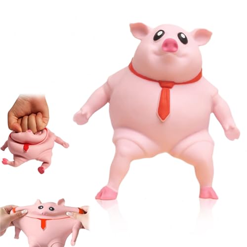 Pinks Squishy Pig Stress-Spielzeug, süßes Schweinchen, Quetschspielzeug, lustiges Schweinchen, Squishy-Spielzeug, Schweinchen-Stressball für Erwachsene und Kinder, um Ängste abzubauen und Stress von HUIIUH