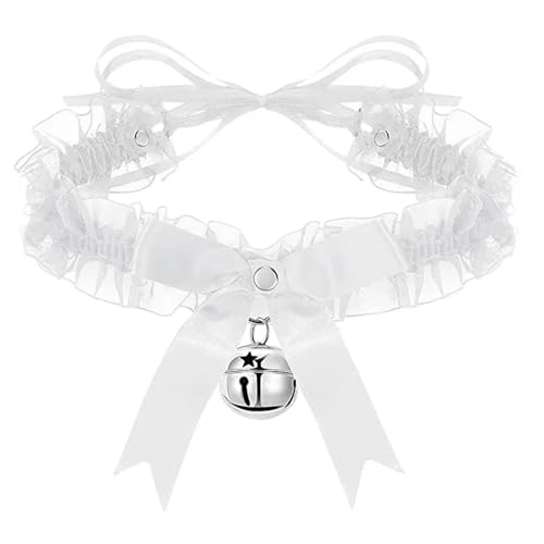 HUIJIQX Schöne Maskerade Halloween Katzenohren Kopfbedeckung Cosplay Katzenohren Anime Party Kostüm Glocke Kopfbedeckung Stirnband Haarschmuck (Weiß B) von HUIJIQX