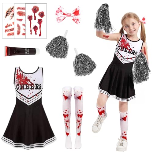 Cheerleader Kostüm Kinder,Cheerleadering Outfit Mädchen,Faschingskostüme,Zombie Cheerleader Kostüm,Cheerleading Uniform Kleid,Zombie Kostüm Kinder,für Karneval,Fasching,Mottoparty,Halloween Cheerleader Kostüm Kinder,Cheerleadering Outfit Mädchen,Faschingskostüme,Zombie Cheerleader Kostüm,Cheerleading Uniform Kleid,Zombie Kostüm Kinder,für Karneval,Fasching,Mottoparty,Halloween von HUIKUANGEU