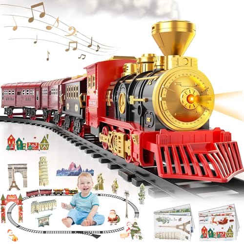 Elektrischer Zug Set für Kinder,Weihnachtszug,Eisenbahn Schienen Zug Set,Zug Elektrisch,Eisenbahn Kinder Elektrisch mit Sounds,Fernbedienung dampfzug,Kreatives Spielzeug für Kinder ab 6 Jahren Elektrischer Zug Set für Kinder,Weihnachtszug,Eisenbahn Schienen Zug Set,Zug Elektrisch,Eisenbahn Kinder Elektrisch mit Sounds,Fernbedienung dampfzug,Kreatives Spielzeug für Kinder ab 6 Jahren von HUIKUANGEU