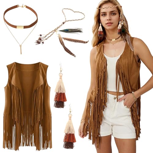 Hippie Kostüm Damen,Hippie Kleidung Damen,Disco Outfit Damen,70er Jahre Bekleidung Damen,70er Jahre Outfit Damen,Fransen äRmellos Weste Hippie Kleidung Damen,für Karneval,Fasching,Mottoparty Hippie Kostüm Damen,Hippie Kleidung Damen,Disco Outfit Damen,70er Jahre Bekleidung Damen,70er Jahre Outfit Damen,Fransen äRmellos Weste Hippie Kleidung Damen,für Karneval,Fasching,Mottoparty von HUIKUANGEU