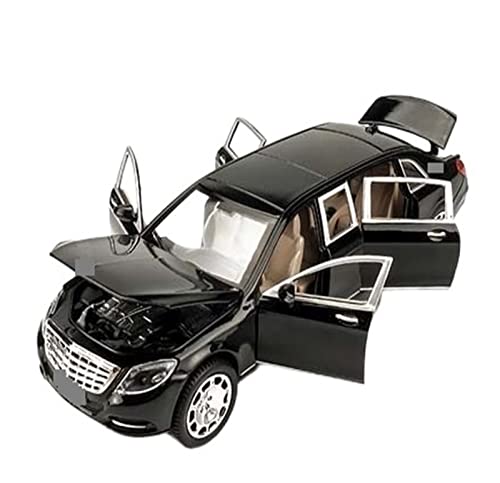 HUIPENPP Dekoration Legierung Auto Modell 6 Türen Offene DieCast Fahrzeuge 1:24 Für Maybach S600 (Schwarz) von HUIPENPP