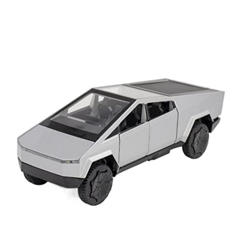 HUIPENPP Dekoration Legierung Auto Modell Druckguss Metall Modell 1:32 für Tesla Cybertruck (Silber) von HUIPENPP