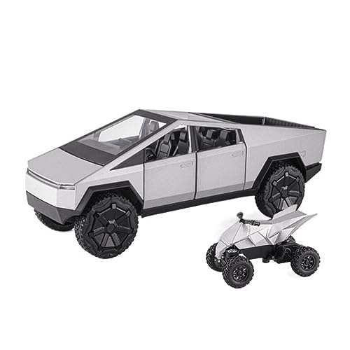 HUIPENPP Modellauto aus Druckgusslegierung, Metallfahrzeug, Maßstab 1:24, für Tesla Van Dekoration (Silber) von HUIPENPP