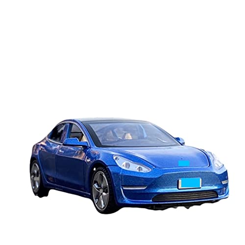 HUIPENPP Modellauto aus Druckgusslegierung, Metallfahrzeug, Maßstab 1:32 für Tesla Model 3, Sammlungsdekoration (Blau) von HUIPENPP