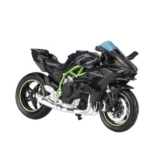 HUIPENPP Sammlungsdisplay Legierung Druckguss Motorrad Modell für Ninja H2 R Maßstab 1:18 für Desktop-Dekoration (schwarz) von HUIPENPP