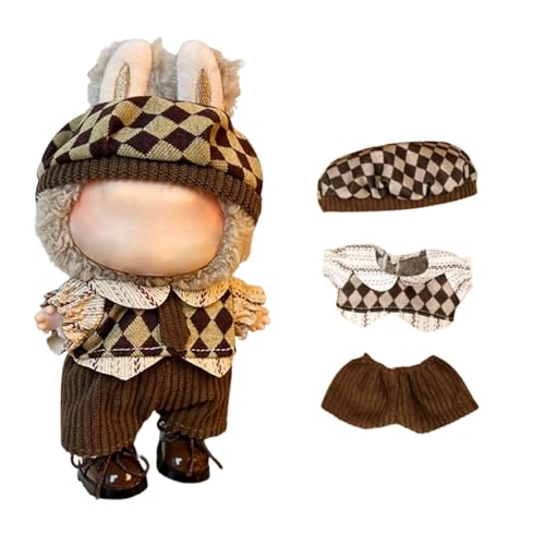 Labubu für Kleidung Set, labubu für Accessoires Chic Style Set (Braun Set 1) von HUIYELOVE