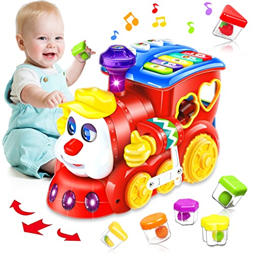 Baby Spielzeug ab 1 Jahr Mädchen Junge Komisch Roter Auto Baby Spielzeug ab 6 9 12 18 Monate mit Musik/Licht Kinderspielzeug ab 1 2 3 Jahre Kinder Spielzeug Geschenk 1 Jahre Frühe Lernen für Kleinkind von HUIYOKAY