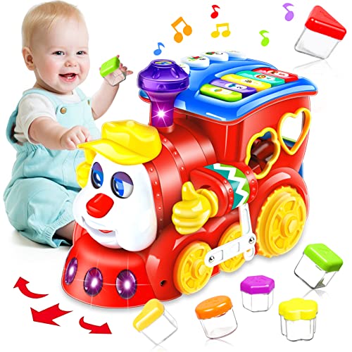 Baby Spielzeug ab 1 Jahr Mädchen Junge Komisch Roter Auto Baby Spielzeug ab 6 9 12 18 Monate mit Musik/Licht Kinderspielzeug ab 1 2 3 Jahre Kinder Spielzeug Geschenk 1 Jahre Frühe Lernen für Kleinkind von HUIYOKAY