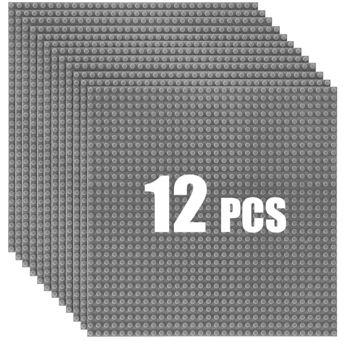 HUIZDQ 12 Stück Klassische Grundplatten für Bauklötze, 100% kompatibel mit Allen großen Marken, mit 32 X 32 Noppen, Grau HUIZDQ 12 Stück Klassische Grundplatten für Bauklötze, 100% kompatibel mit Allen großen Marken, mit 32 X 32 Noppen, Grau von HUIZDQ
