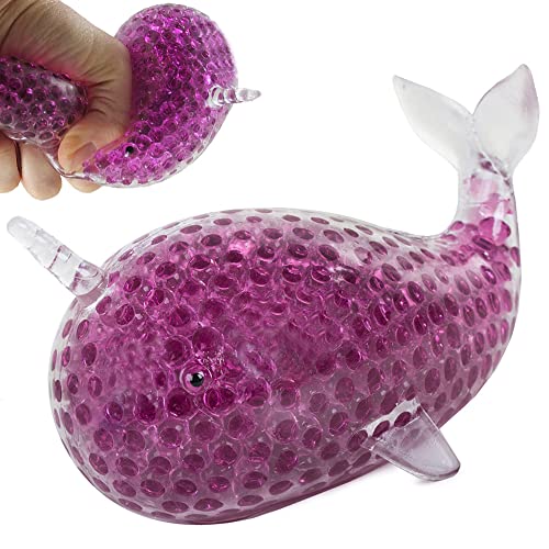 Antistress-Squishy - Gel-Squeeze - Delphin - Bälle - Anti- Stress Spielzeug - Stärkt die sensorischen und motorischen Fähigkeiten der Hand - Farbe: Violett von HUKITECH
