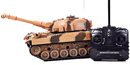 Hochwertiger Panzer mit Fernsteuerung (Braun) Geniale Sound- und Lichteffekte - HighTech RC Spielzeug mit Fernbedienung ohne Schussfunktion ferngesteuert von HUKITECH