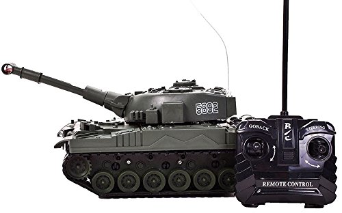 Hochwertiger Panzer mit Fernsteuerung (Dunkelgrün) Geniale Sound- und Lichteffekte - HighTech RC Spielzeug mit Fernbedienung ohne Schussfunktion ferngesteuert von HUKITECH