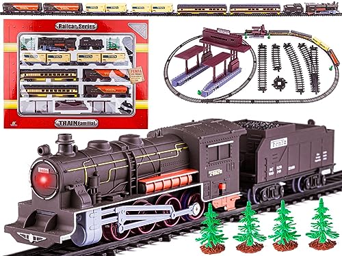 Railcar Series - Interaktive elektrische XXL Eisenbahn FENFA - NOSTALGIA (16 Teile) - Skala 1:87 - Realistische Sound- und Lichteffekte von HUKITECH