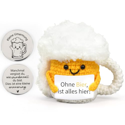 HUKUMA Bier Geschenke für Männer,Gestrickte Puppe Bier Anti Stress Geschenke,Positive Kuscheltier,Gehäkeltes Emotional Support Geschenk,Pocket Hug Stress Relief Gifts HUKUMA Bier Geschenke für Männer,Gestrickte Puppe Bier Anti Stress Geschenke,Positive Kuscheltier,Gehäkeltes Emotional Support Geschenk,Pocket Hug Stress Relief Gifts von HUKUMA