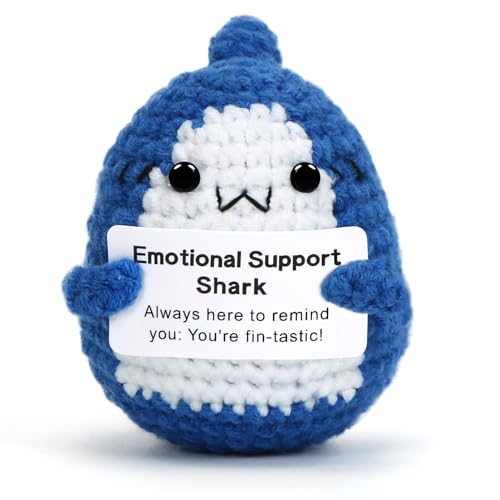 HUKUMA Positive Geschenke Hai Kuscheltier,Gehäkeltes Emotional Support Geschenk,Positives Häkelhai,Pocket Hug für Beste Freundin,Cute Stuff Kleine Unterstützungstier Gehäkeltes für Hai-Liebhaber HUKUMA Positive Geschenke Hai Kuscheltier,Gehäkeltes Emotional Support Geschenk,Positives Häkelhai,Pocket Hug für Beste Freundin,Cute Stuff Kleine Unterstützungstier Gehäkeltes für Hai-Liebhaber von HUKUMA