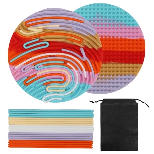 HUKUMA Sensorik Spielzeug Activity Board,Silicone Sensory Fidget Toys,Doppelseitiges Spielzeug Zur Autismus, Stress, ADHD, Anxiety Spiele Play Toy Für Kinder ab 3 Jahr, mit Reisetasche & 20 Schnüren HUKUMA Sensorik Spielzeug Activity Board,Silicone Sensory Fidget Toys,Doppelseitiges Spielzeug Zur Autismus, Stress, ADHD, Anxiety Spiele Play Toy Für Kinder ab 3 Jahr, mit Reisetasche & 20 Schnüren von HUKUMA