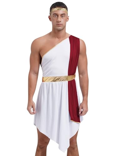 HULIJA Herren Toga Kostüm mit einem Träger, antikes griechisch-römisches Königskostüm, Caesar Rollenspiel Outfits Burgundy XXL HULIJA Herren Toga Kostüm mit einem Träger, antikes griechisch-römisches Königskostüm, Caesar Rollenspiel Outfits Burgundy XXL von HULIJA